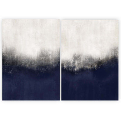 abstract, wall art, print, blue, beige