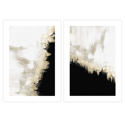 abstract, wall art, print, black, gold, beige 